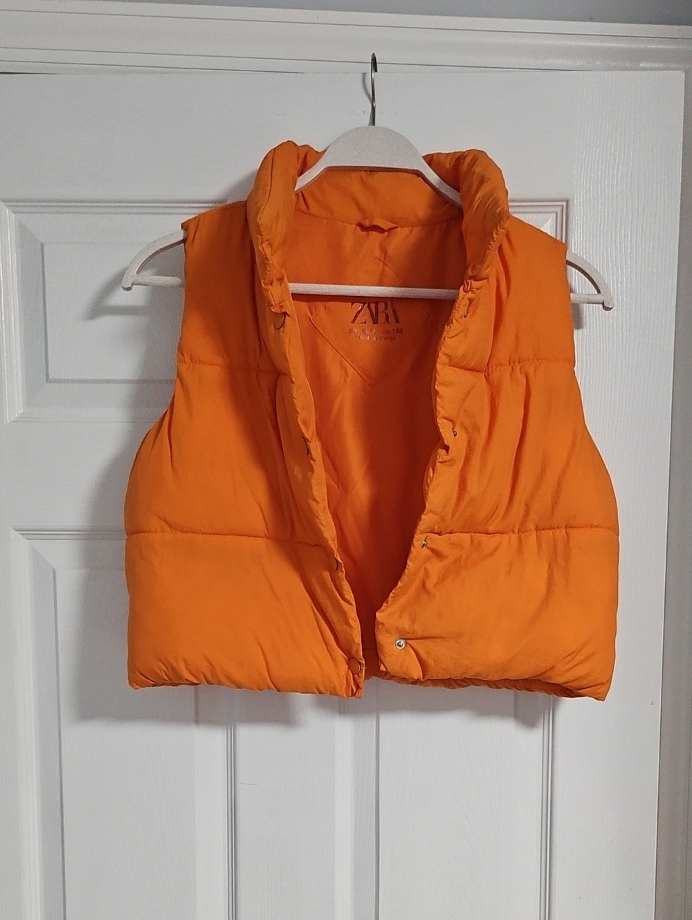 Zara Bright Orange Quilted Kids Puffer Vest